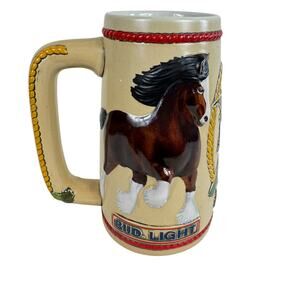 Vintage Anheuser-Busch Ceramarte Brazil 1980s Clydesdale Handled Beer Stein